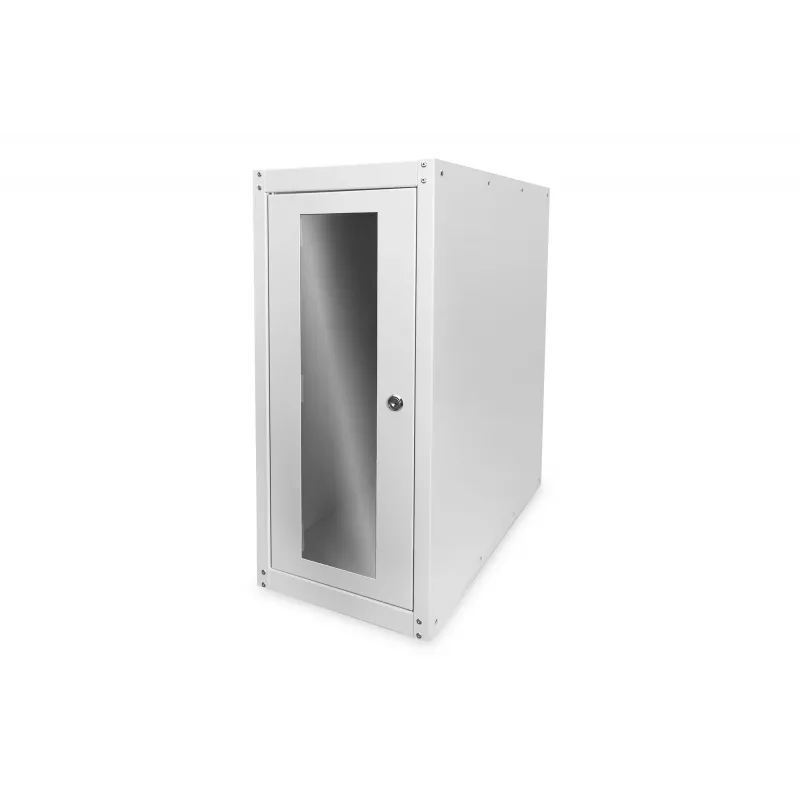 Digitus Case per computer con porta in vetro, su rotelle, con serratura, con feritoie di ventilazione