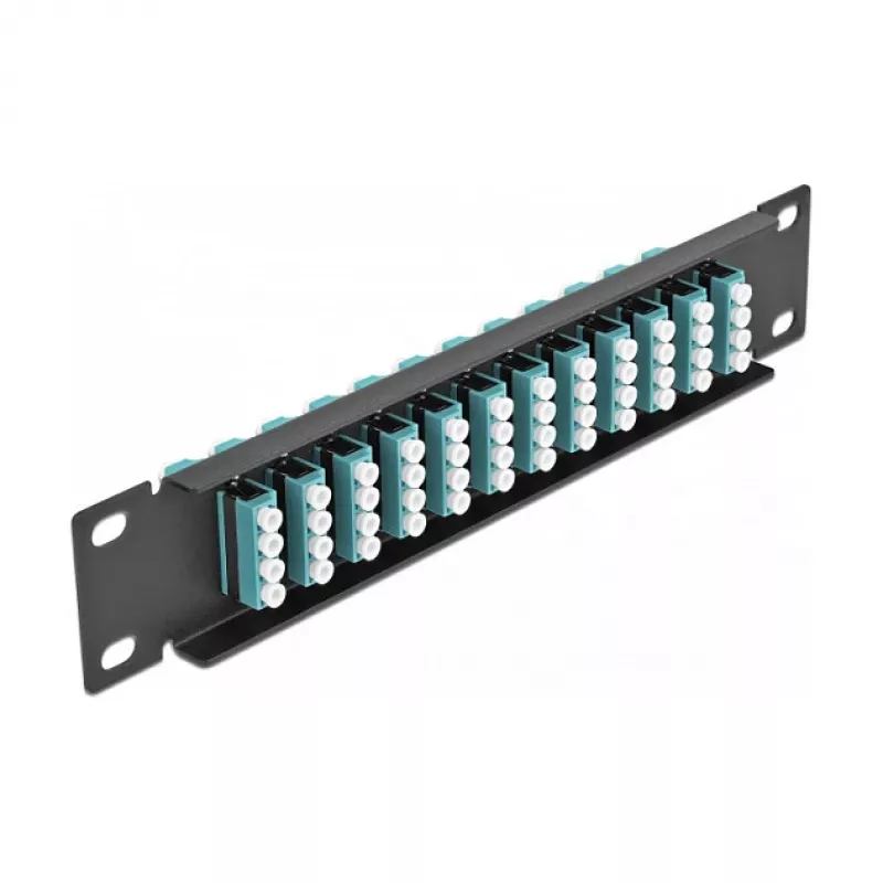 Patch panel fibra ottica DeLOCK 10 pollici 12 porte LC quad acqua 1U nero