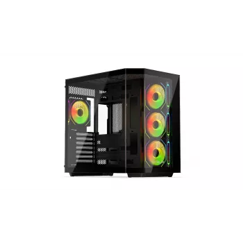 Case tower per PC KRUX Empero KRXD010, ATX, nero – supporta GPU fino a 420 mm, dissipatore CPU fino a 155 mm, 2 alloggiamenti da 3,5