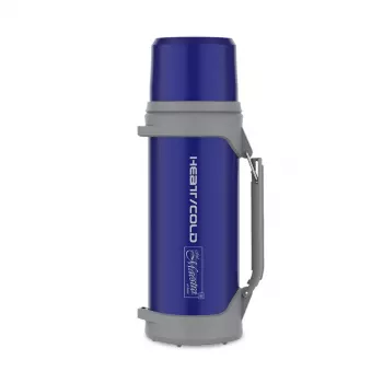 Termos Maestro MR-1631 1,5 l blu/grigio, mantenimento del calore 24 h, con coperchio, tazza e manico