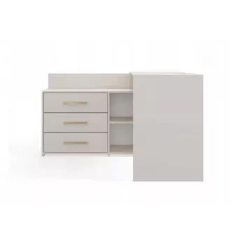 Piano scrivania ad angolo e shop DANY Kaszmir beige — postazione ad angolo, disposizione compatta
