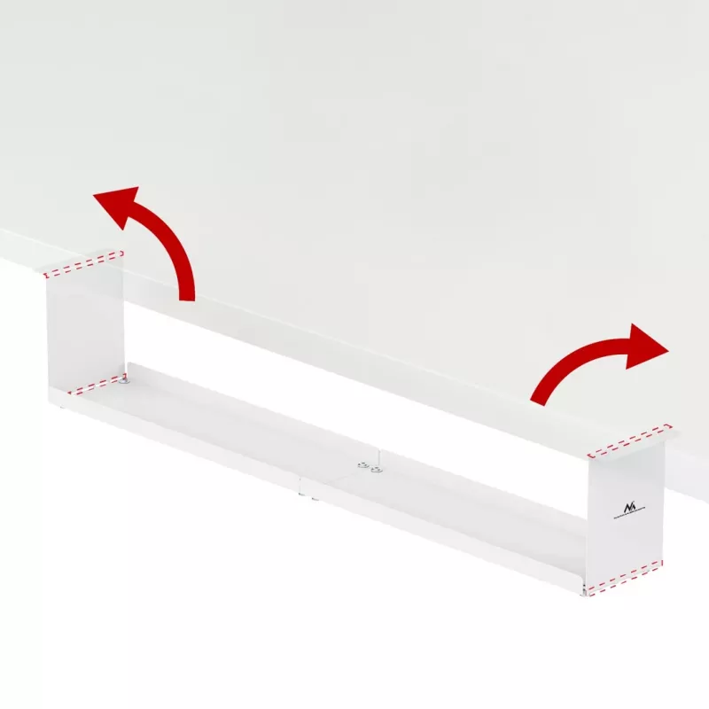 Maclean organizer cavi compatto sotto la scrivania, carico max 5 kg, bianco, MC-107 W