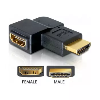 Adattatore HDMI maschio a HDMI femmina 90° a destra DeLOCK 65076