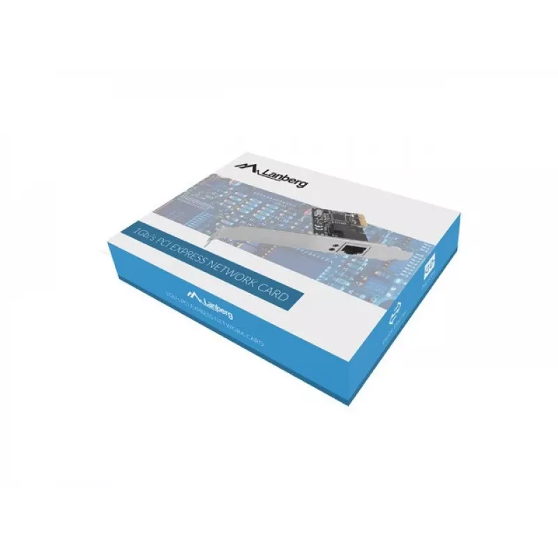 Scheda di rete Ethernet interna LANBERG PCE-1GB-201, PCI Express, 1× RJ-45 Gigabit (1000 Mbit/s), nero