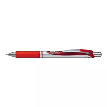 Penna a scatto con clip retrattile Pentel Energel XM Klick rossa