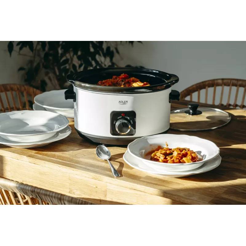 Adler AD 6413r Slow Cooker, 5,8L, bianco