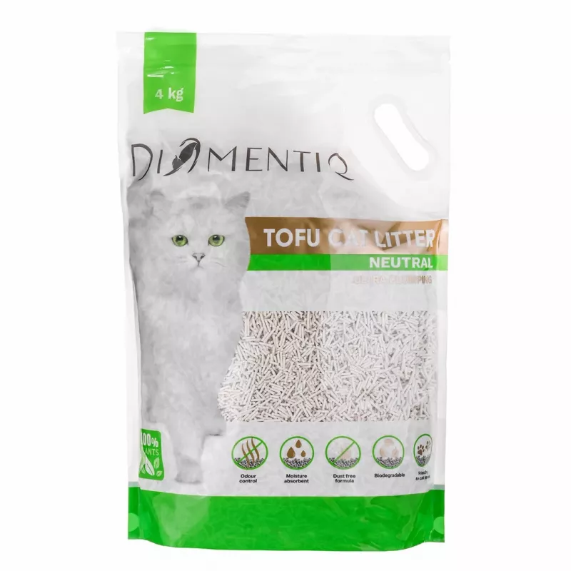 DIAMENTIQ Tofu Neutral Ultra agglomerante – lettiera vegetale – 4 kg