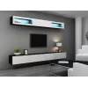 Armadietto Cama VIGO 90 chiuso 90/35/32 nero/bianco lucido