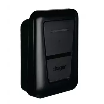 Stazione di ricarica EV a parete Hager witty one 11 kW a 3 fasi con connettore Tipo 2, RFID, Bluetooth, cavo da 4,5 m, IP55, IK10