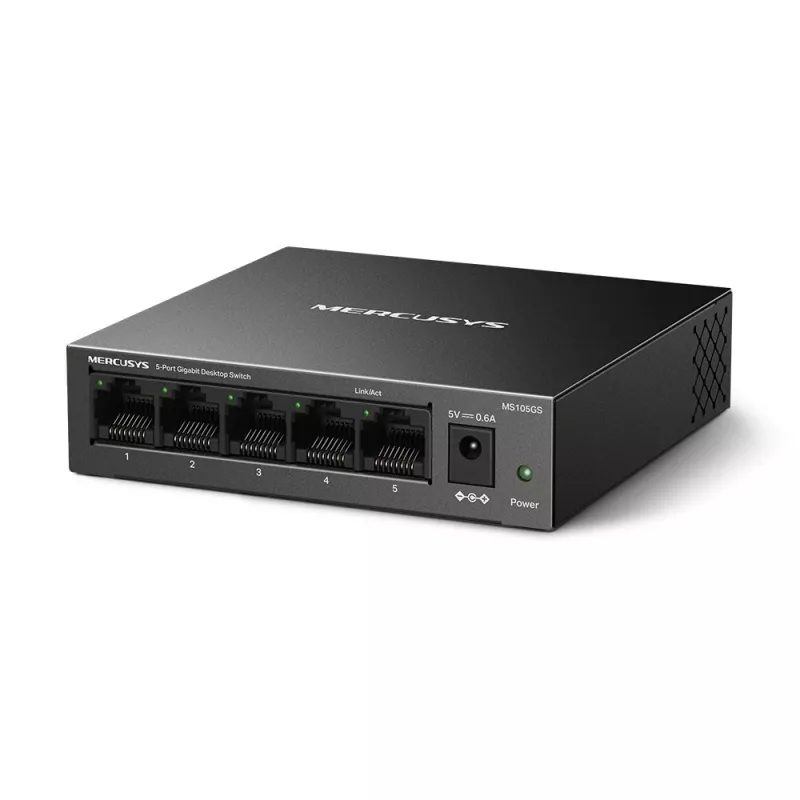 Mercusys MS105GS - switch desktop, 5 porte Gigabit, nero
