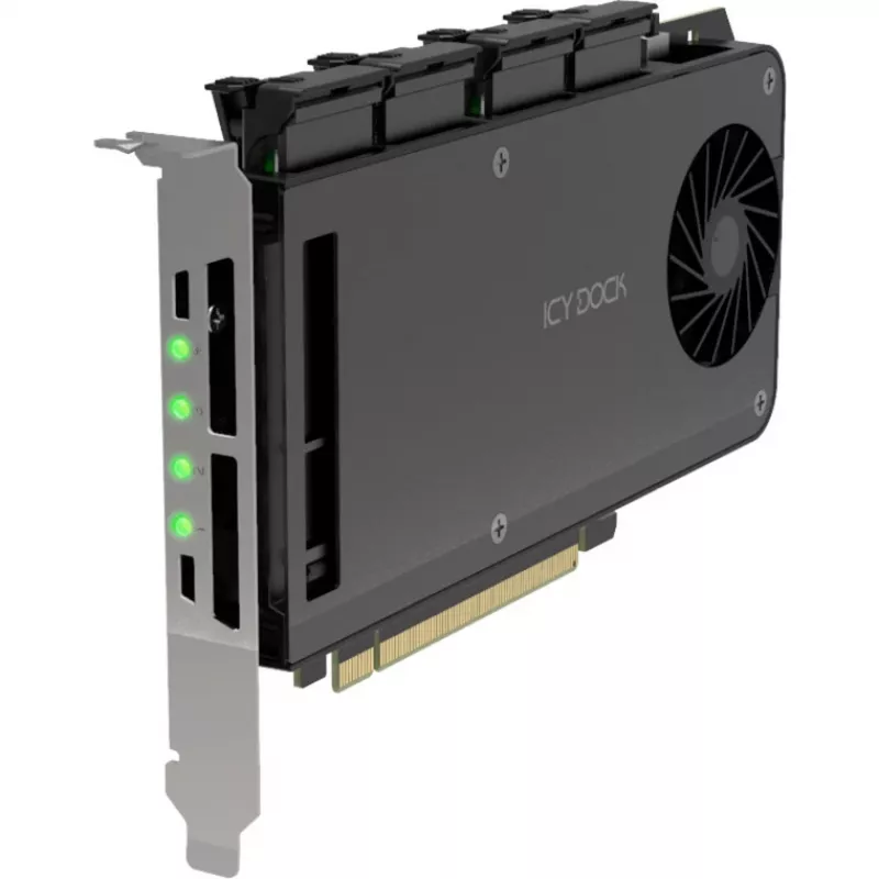 Scheda adattatore per telaio mobile icy dock MB204MP-1B — telaio mobile hot-swap per 4 × M.2 NVMe SSD