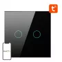 Interruttore luce intelligente Avatto ZTS02-EU-B2 ZigBee 2 vie nero, montaggio a parete, modello EU