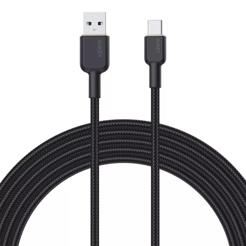 Cavo USB-A a USB-C Aukey CB-NAC1, 1 m, nylon intrecciato, USB PD 60 W, USB 2.0