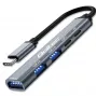 Qoltec 53790 hub adattatore USB-C 3.1 5in1 | USB-C PD | USB-C | 2x USB 2.0 | USB 3.0