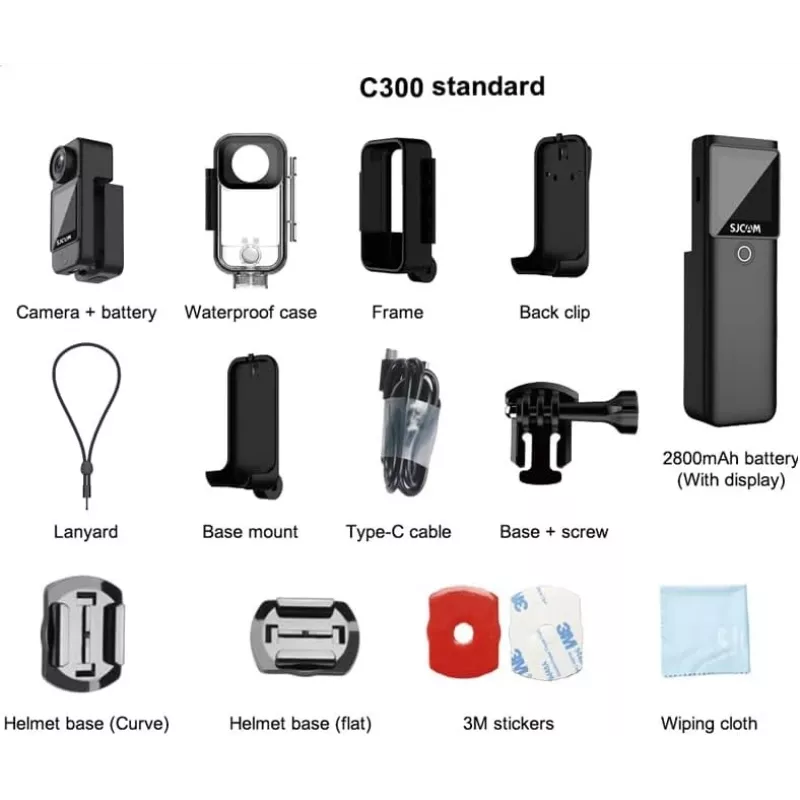 Action cam SJCam C300 4K 30fps, design compatto impermeabile