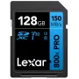 Scheda di memoria SDXC Lexar 128GB UHS-I 800xPRO Class 10 U3 V30 — 150 MB/s in lettura, 45 MB/s in scrittura, nero