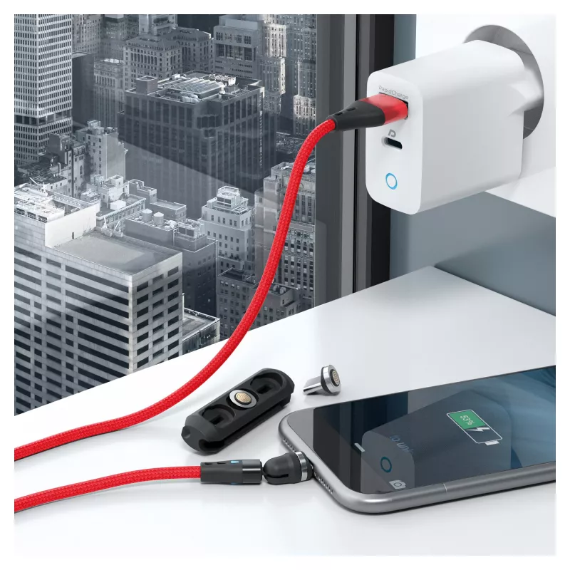 Cavo USB RealPower MagneticCharge3 1 m USB-A rosso