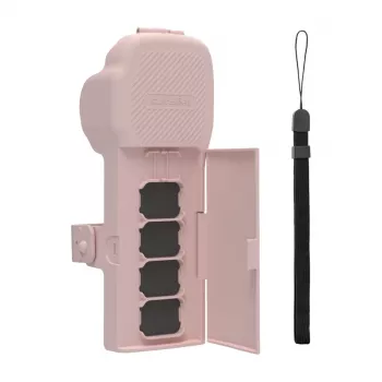 Custodia protettiva Sunnylife con cinturino e tracolla per Osmo Pocket 3 (rosa)
