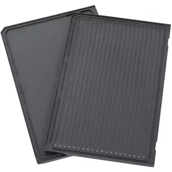 Piastra grill inferiore, rigata / liscia (antracite, per grill da contatto PG 4.3, PG 4.4)