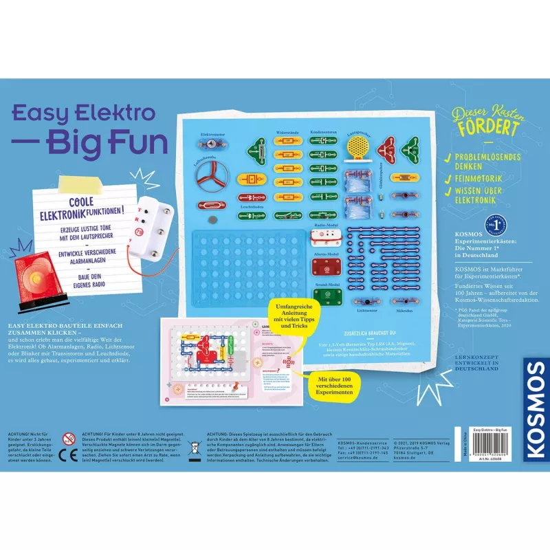 Kosmos Easy Elettro - Big Fun, kit elettronico, elettricità, 8 anni, multicolore