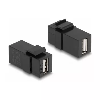 DeLOCK modulo keystone USB 2.0 A connettore femmina a USB 2.0 A connettore femmina nero