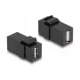 DeLOCK modulo keystone USB 2.0 A connettore femmina a USB 2.0 A connettore femmina nero