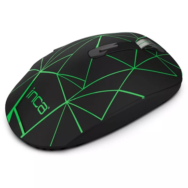 Mouse INCA IWM-551 wireless 1600 DPI batteria USB-C nero retail - Mouse - 1.600 dpi
