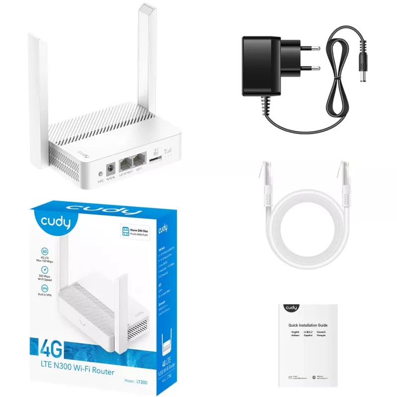 Router wireless Cudy LT300 Fast Ethernet single-band (2,4 GHz) 4G bianco