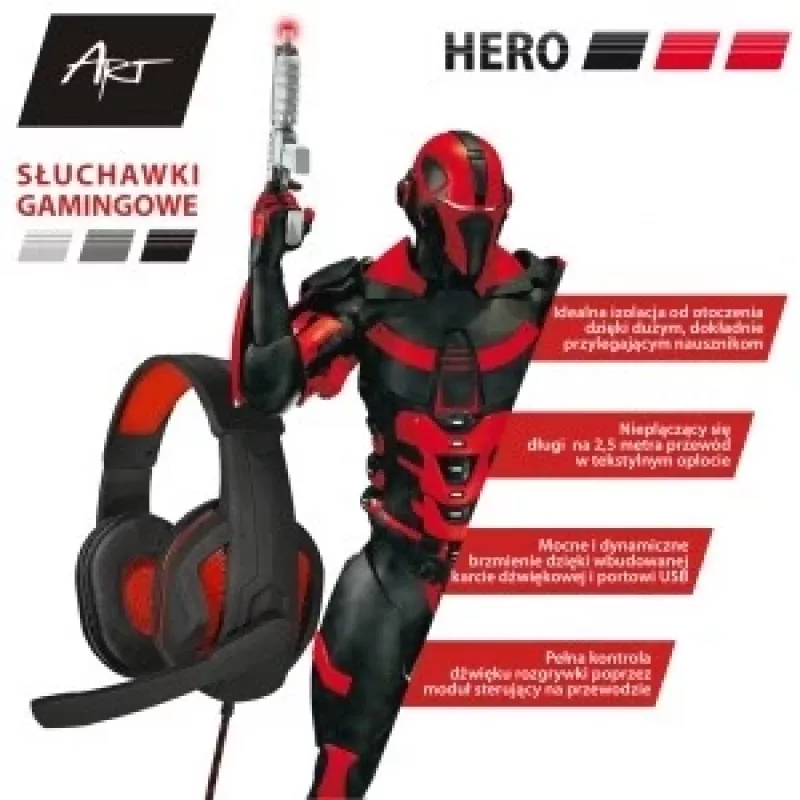 Cuffie gaming con microfono Art Hero USB
