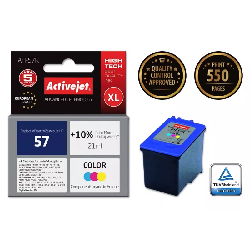 Inchiostro Activejet AH-57R (sostituto per HP 57 C6657AE; Premium; 21 ml; colore)