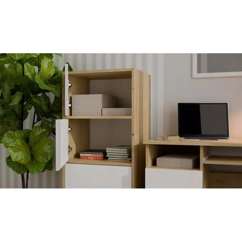 Comodino ALMA rovere artisan/bianco