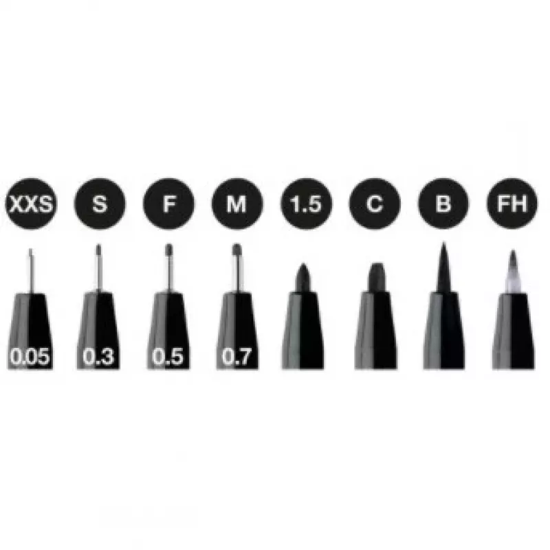 Faber-Castell Pitt Artist Pen 167158, nero, 8 pz