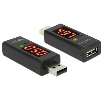 DeLOCK 65569 Adattatore tester di tensione e corrente USB 2.0, nero