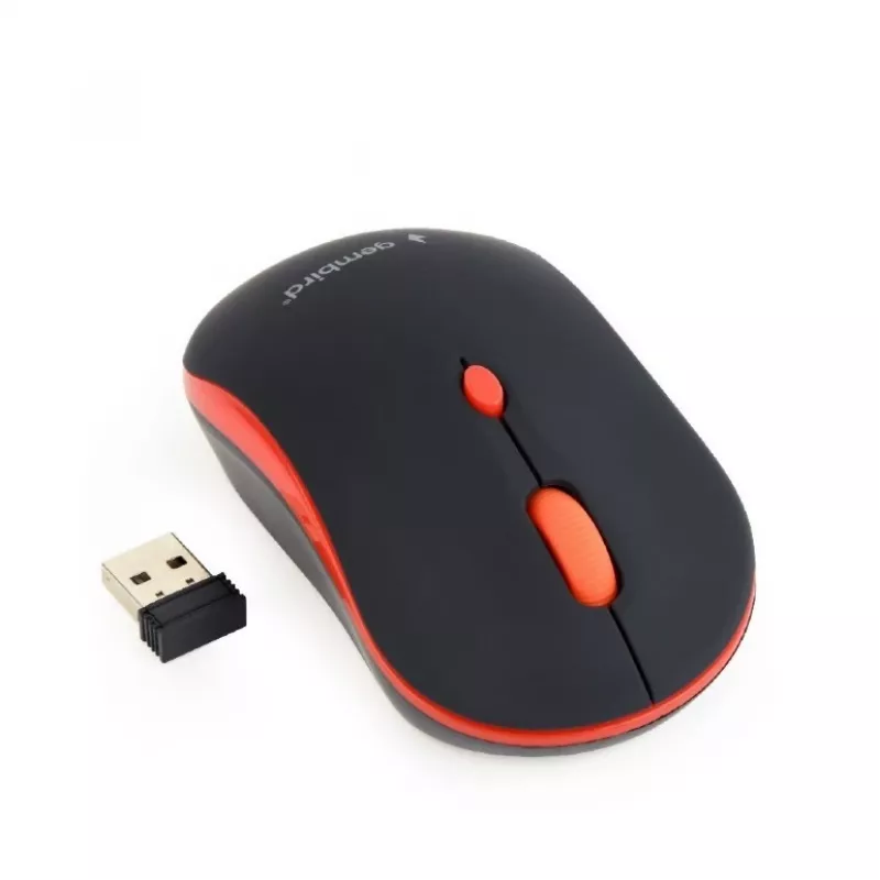 GEMBIRD mouse ottico wireless MUSW-4B-03-R 1600 DPI nano USB nero-rosso