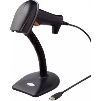 Lettore di codici a barre 2D Renkforce con filo 1D, 2D laser nero palmare USB (RF-3376032)