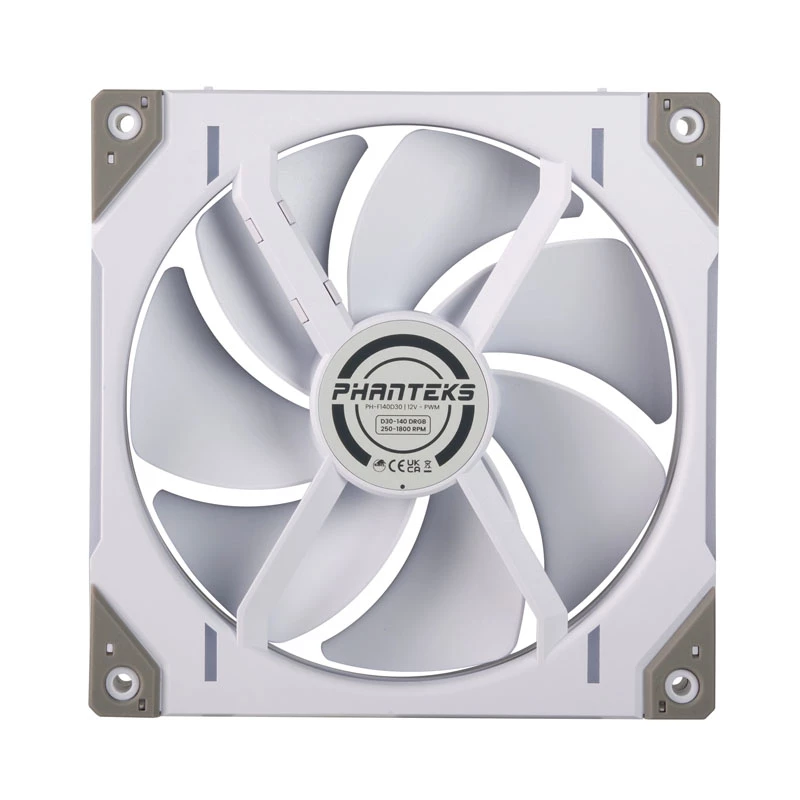 Phanteks D30-140 PWM Regular Airflow D-RGB ventola per case 140 mm, bianco, 3 pz.
