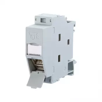 Metz Connect REGplus IP20 C6A Modulo 180°M - Presa di connessione DIN per montaggio su guida DIN - RJ-45 - Grigio chiaro (130B117003-E)