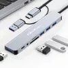 Hub USB-C QOLTEC 4x USB + lettore di schede SD/TF modello 53794