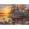 Puzzle 1000 pezzi schmidt spiele Darrell Bush Boathouse with Canoes, 1000 pezzi