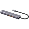 Hub USB Type-C CANYON DS-17 — HDMI, USB 3.2 Gen 1 A, USB-C, MicroSD, 10000 Mbit/s, grigio
