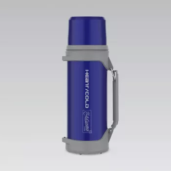Termos Maestro MR-1631 1,5 l blu/grigio, mantenimento del calore 24 h, con coperchio, tazza e manico