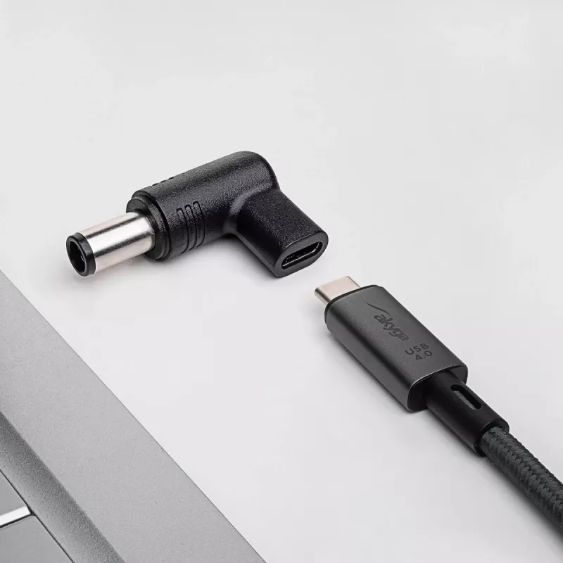 Akyga AK-ND-C08 adattatore di ricarica USB-C a DC 7,4 x 5,0 mm + pin per notebook, 18,5-20 V, 100 W, per Dell