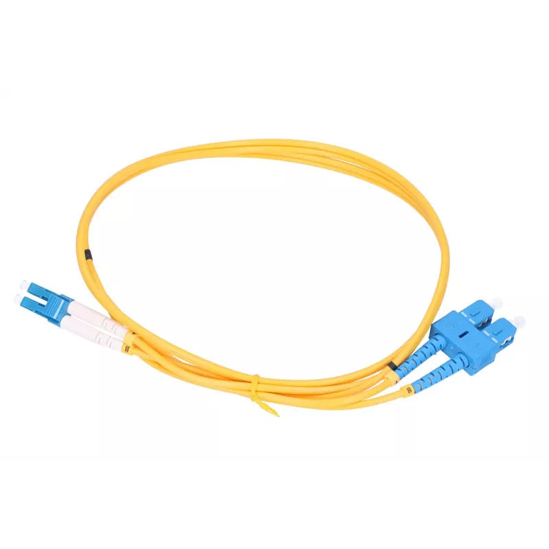 Patch cord Extralink SC/UPC a LC/UPC, Singlemode G.652D, Duplex PVC, 3 mm, 1 m