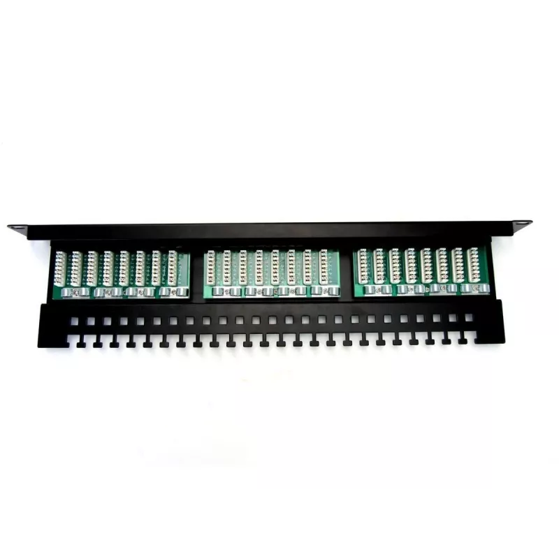 Digitus DN-91524U-EC patch panel 19" a 24 porte Cat5e U/UTP, 1U, con supporto per cavi, nero