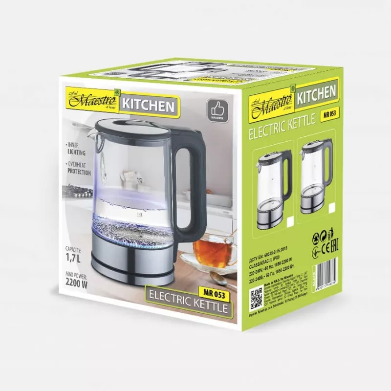 MAESTRO MR-053 bollitore 1,7 L 2200 W (MR-053-Grau) grigio