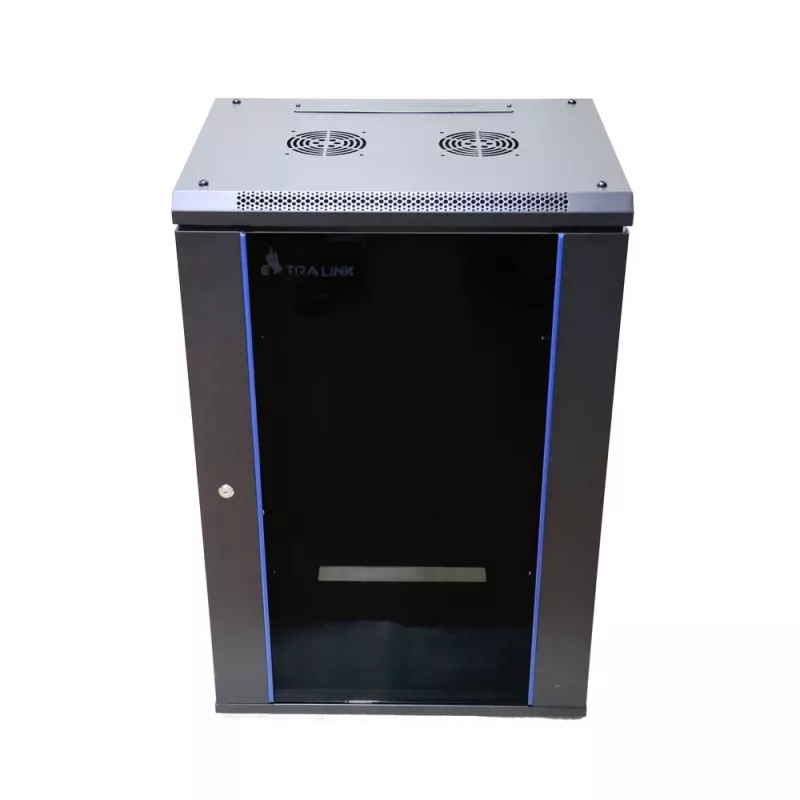 Armadio a parete Extralink Rackmount cabinet 15U 600x450 nero con serratura a chiave e guide rack