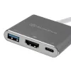 SilverStone SST-EP08C - Adattatore USB 3.1 Type-C a HDMI/USB Type-C/USB Type-A - Argento