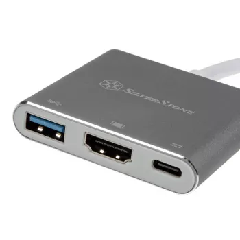 SilverStone SST-EP08C - Adattatore USB 3.1 Type-C a HDMI/USB Type-C/USB Type-A - Argento