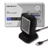 Lettore di codici a barre fisso 1D/2D QOLTEC 50864, sensore LED, USB (con cavo), nero, 145×85×80 mm