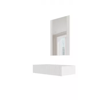 Trucco con specchio cama meble PAFOS 80×41,6×100 cm, bianco opaco, struttura in MDF, 1 cassetto